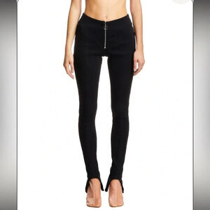 Lourdes NYC black ribbed leggings with straps size xs